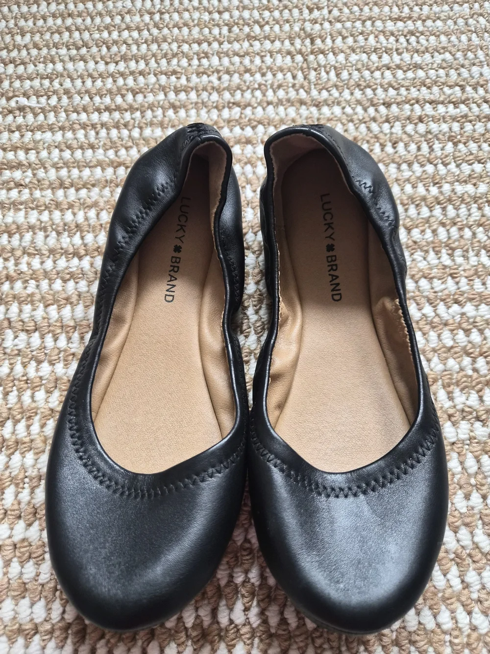 Lucky Brand Black Leather Ballet Flats